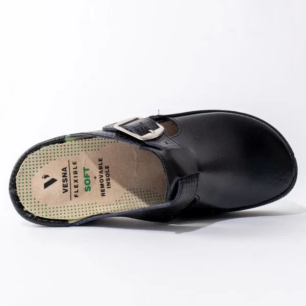 Ženska kožna klompa - Crna 3 Ženska kožna klompa - Crna