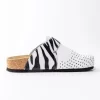 Ženske anatomske klompe Komfort - Bijela-zebra