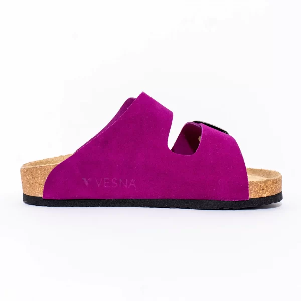 Ženske anatomske papuče Aurora - Ljubičaste Velur 2 Ženske anatomske papuče Aurora - Ljubičaste Velur