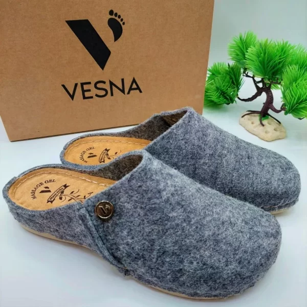 Ženske sobne papuče Massage gel - Siva