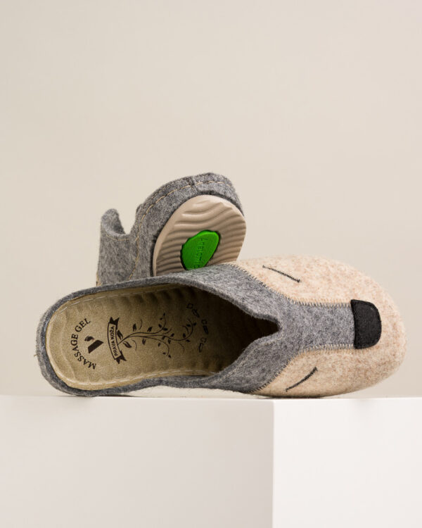 Ženske sobne papuče Vuk - Bež-siva 4 Ženske sobne papuče Vuk - Bež-siva